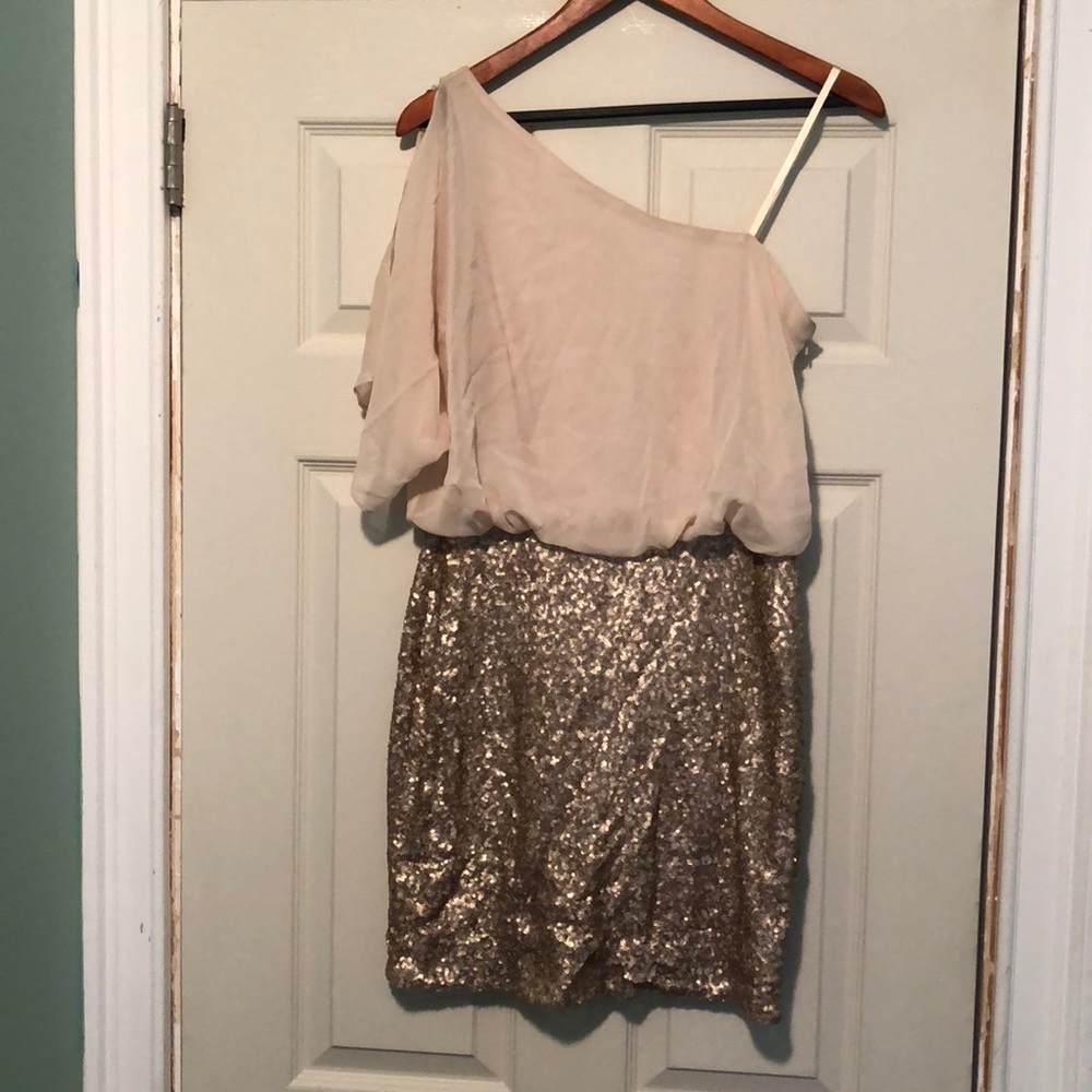 Gold sequin dress